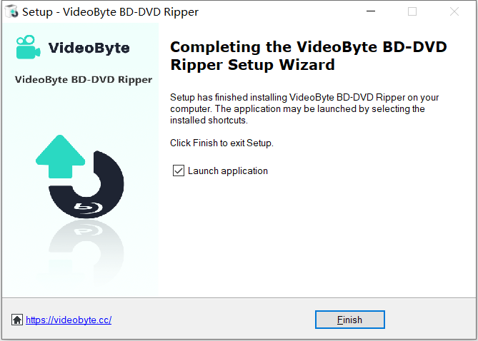 成功安裝 VideoByte BD-DVD Ripper